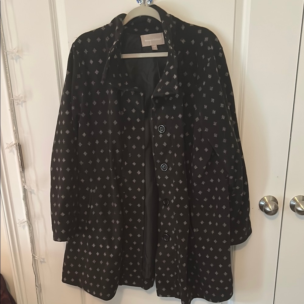 Stylish Black Patterned Women's Coat